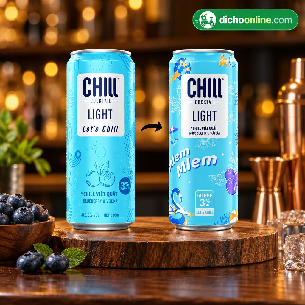 Cocktail Chill Blueberry Vodka vị việt quất lon 320ml