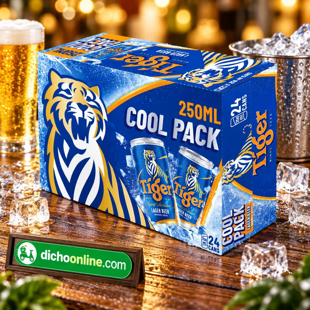 Bia Tiger lon 250ml thùng 24 lon