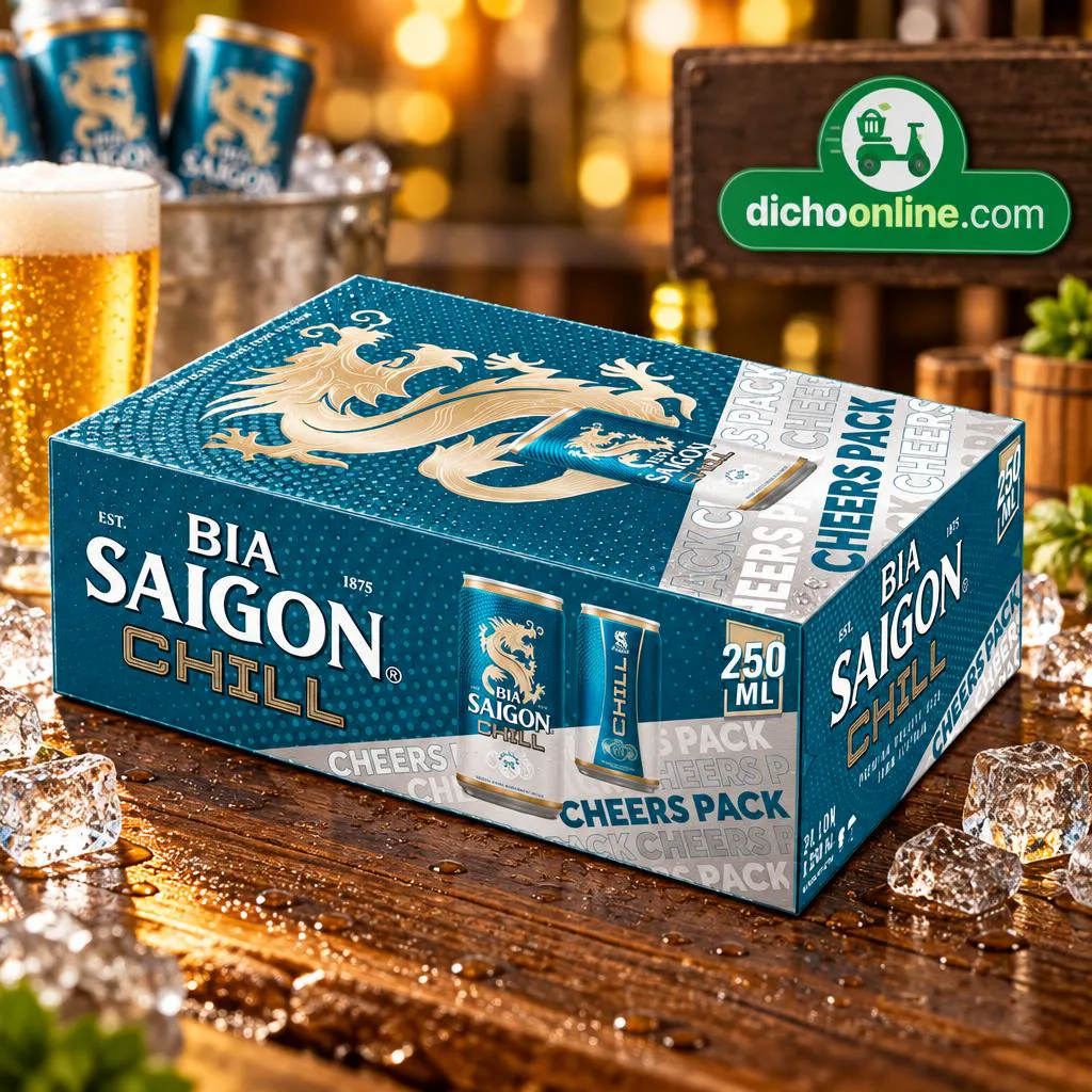 Bia Sài Gòn Chill lon 250ml thùng 24 lon